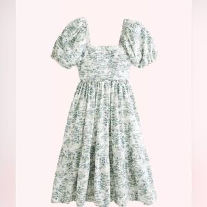 ABERCROMBIE & FITCH EMERSON
FLORAL Poplin Puff Sleeve Midi Dress